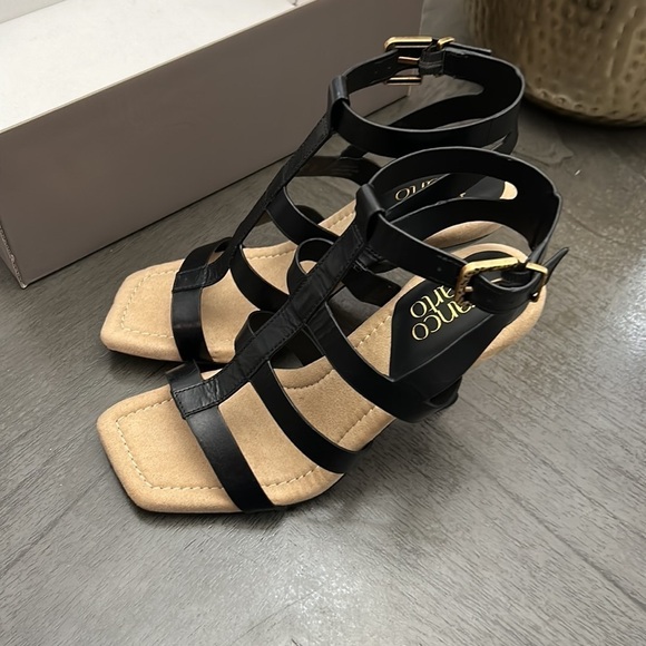 FRANCO SARTO RINE 2 WOMENS LEATHER ANKLE STRAP HEELS - Picture 7 of 7